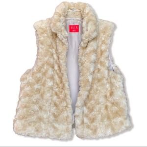 Elle Chic Faux Fur Tan Vest Small NWOT S